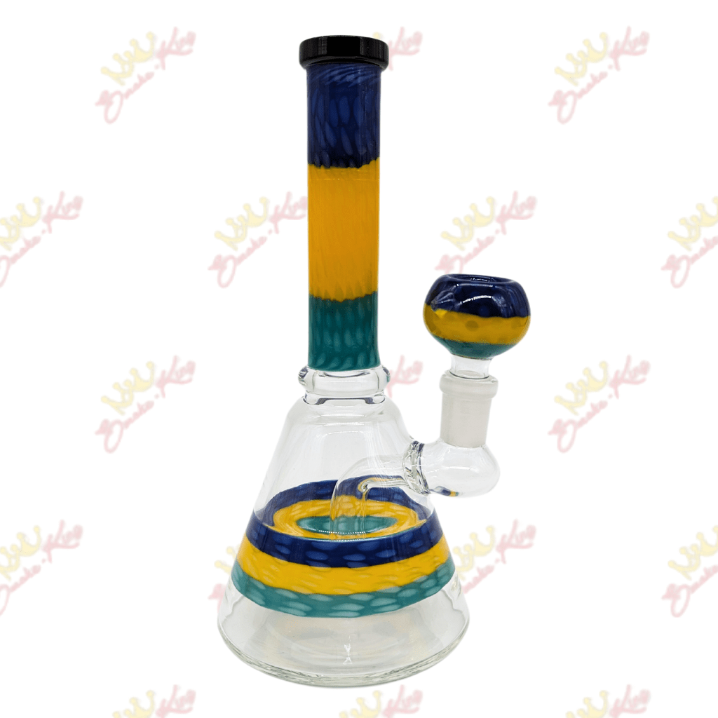 Smoke King Blue Rasta 8' Inch Beaker Bong Rasta Color