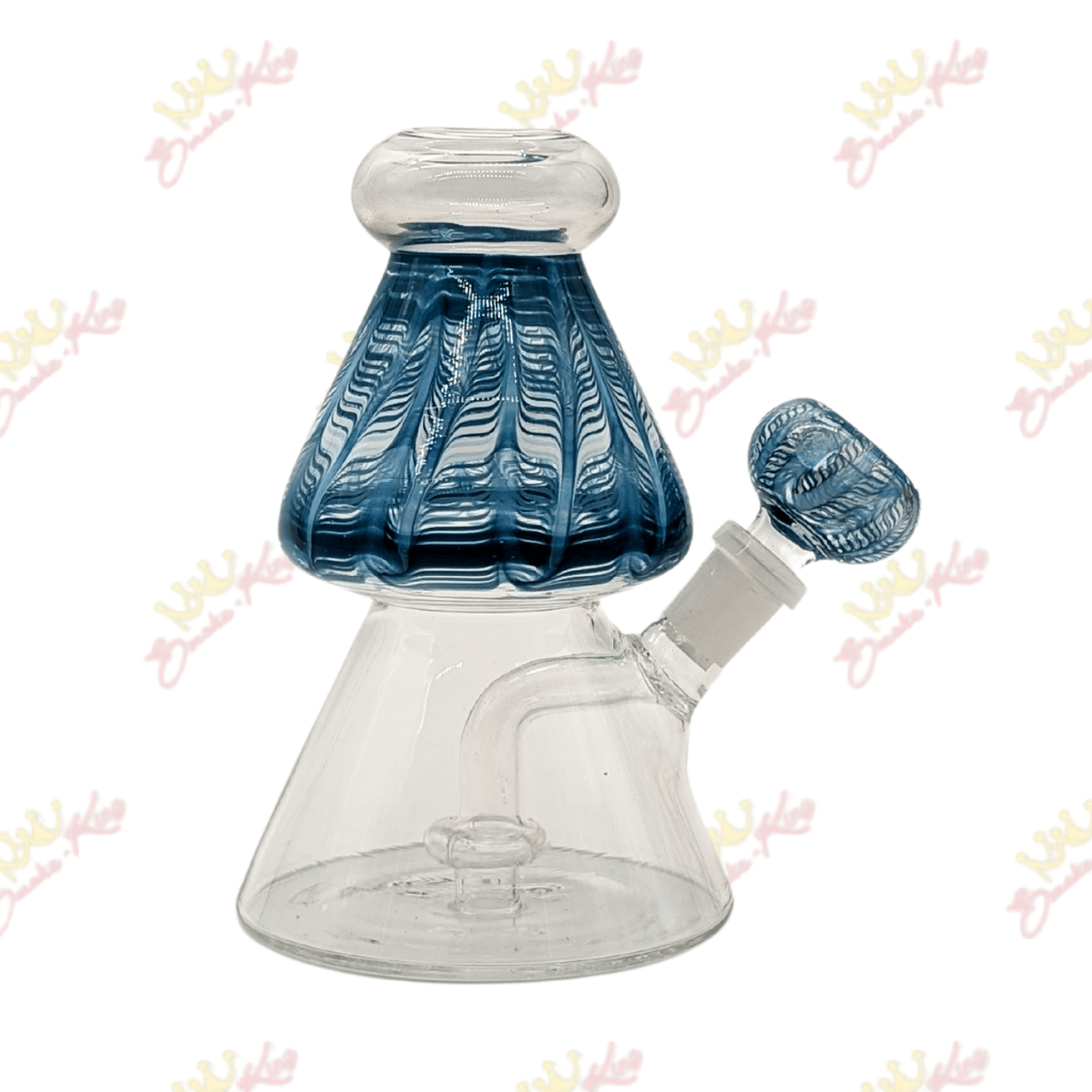 Smoke King Blue 6' Inch Mushroom Fancy Water Pipe 6' Inch Mushroom Fancy Water Pipe | Smoke-King
