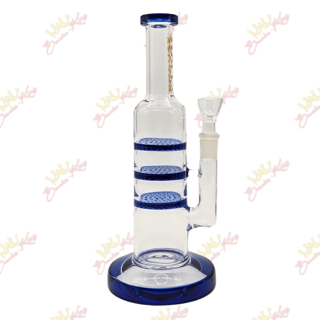 Smoke King Blue 10' Inch Triple Honeycomb Water Pipe 10' Inch Triple Honeycomb Water Pipe | Smoke-King
