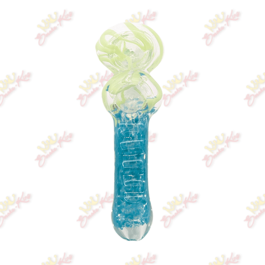 Blue & Green Swirl Glass Spoon Pipe
