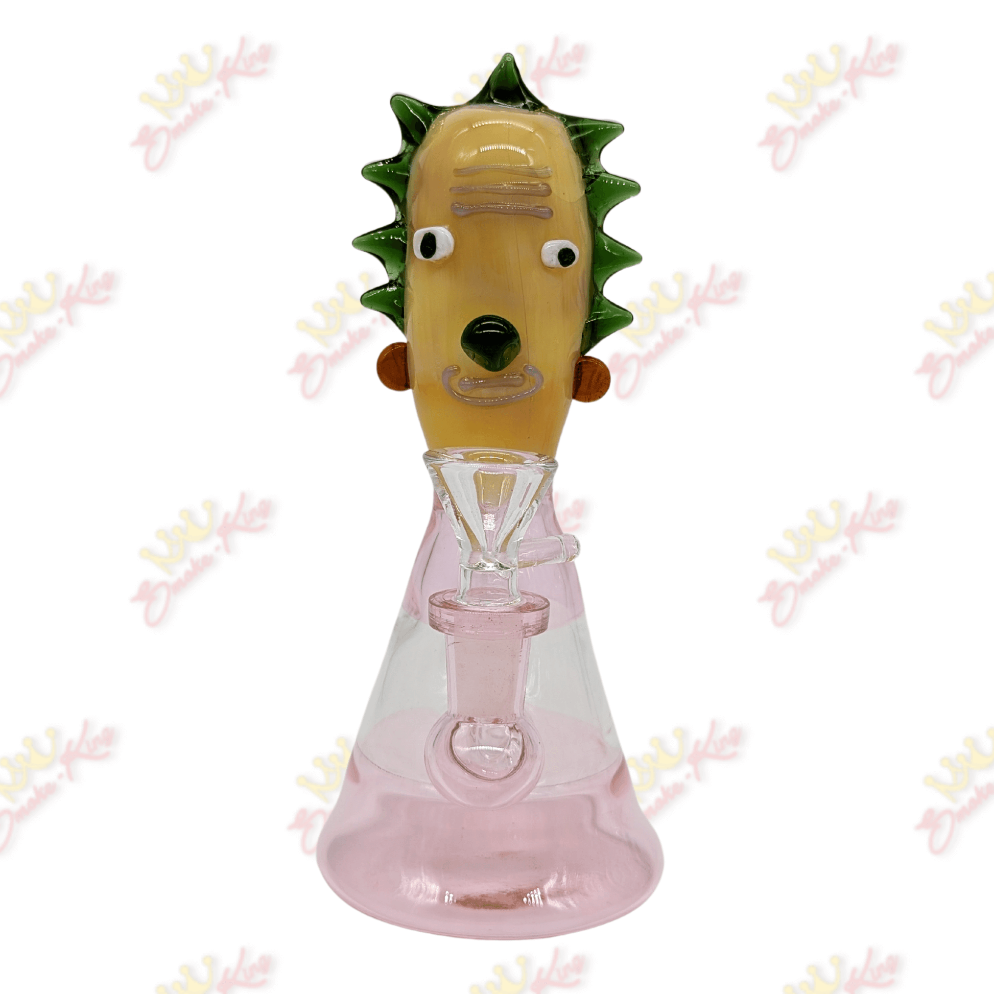Smoke King Green 8' Inch Pink Cartoon Water Pipe