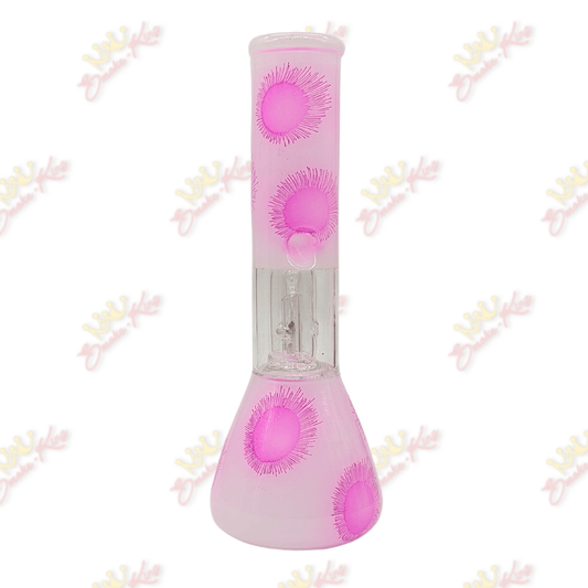 Smoke King 8' Inch Percolator Flower Design Bong