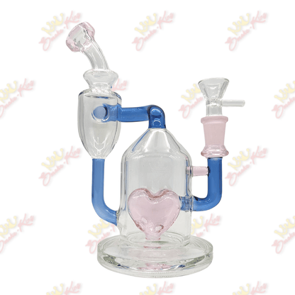 MK glass Flower 7' Inch Heart MK Glass Bong/Dab Rig