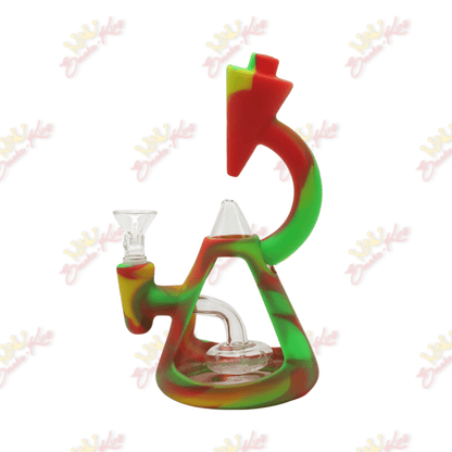 Smoke King Red & Green 7 Inch Silicone Frame Perc Bong 7 Inch Silicone Frame Perc Bong | Smoke King