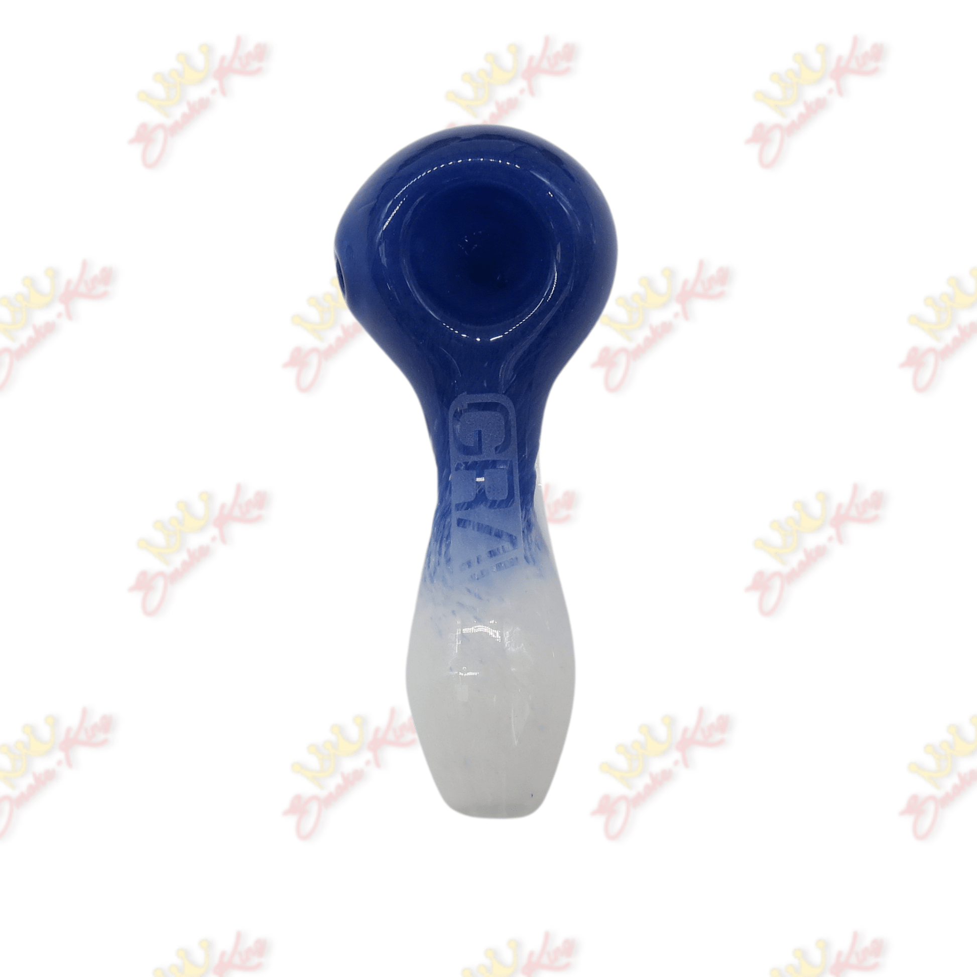 Smokeking featured-pipes Blue Grav Dry Herb Glass Pipe