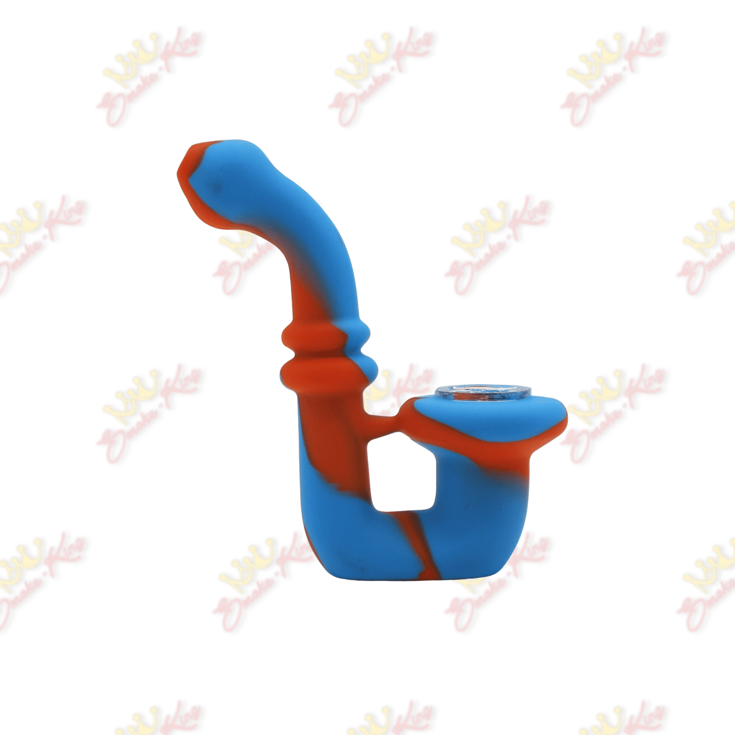 Silicone pipe with glass bowl