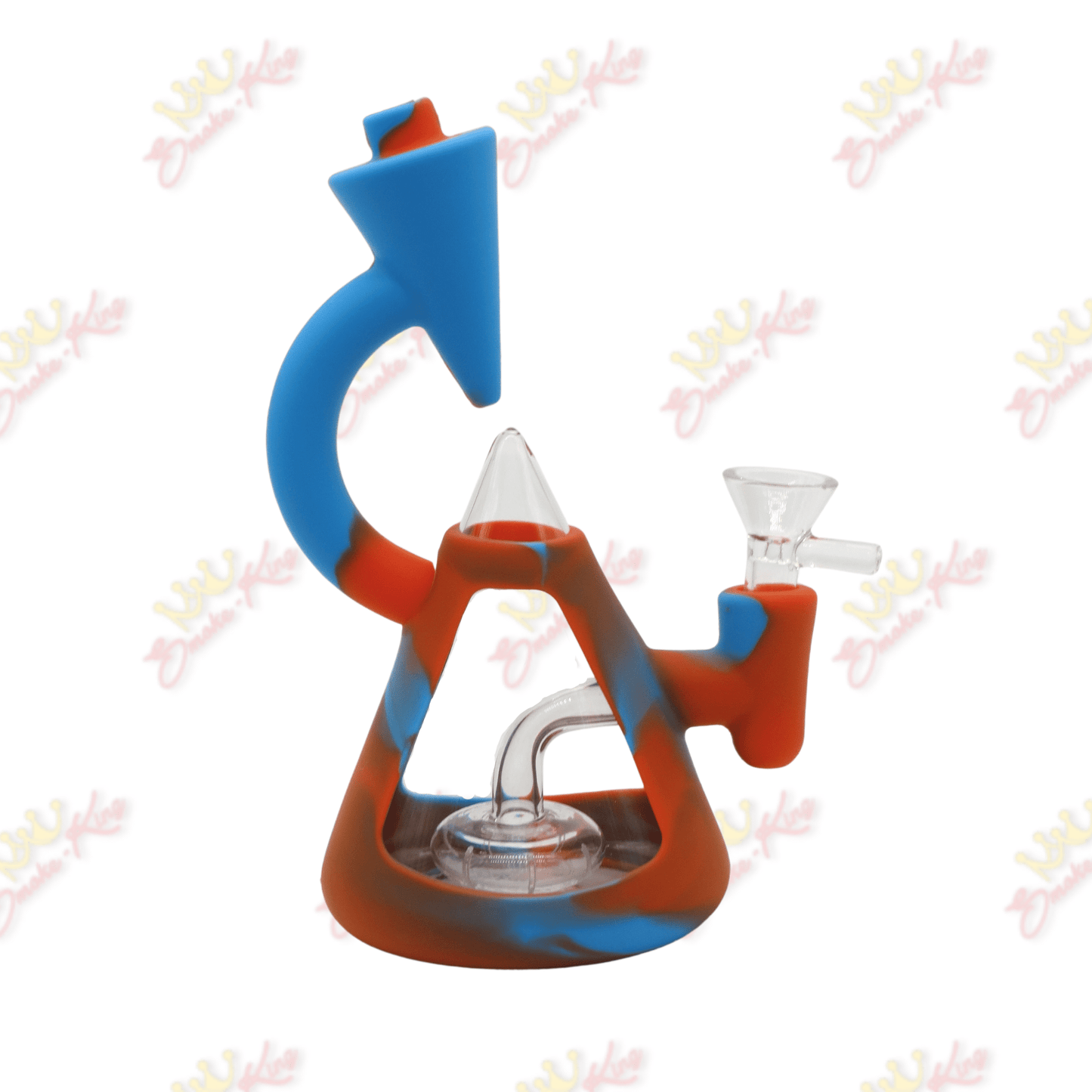 Smoke King Blue & Red 7 Inch Silicone Frame Perc Bong 7 Inch Silicone Frame Perc Bong | Smoke King