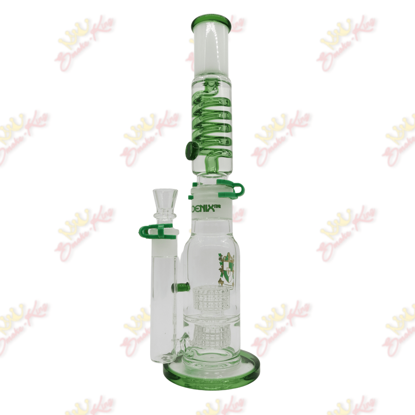 14" Inch Green Freezer Coil Straight Bong