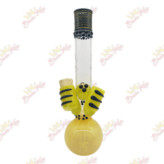 15 Inch Bong w/ yellow stash and lighter jar - Smoke King